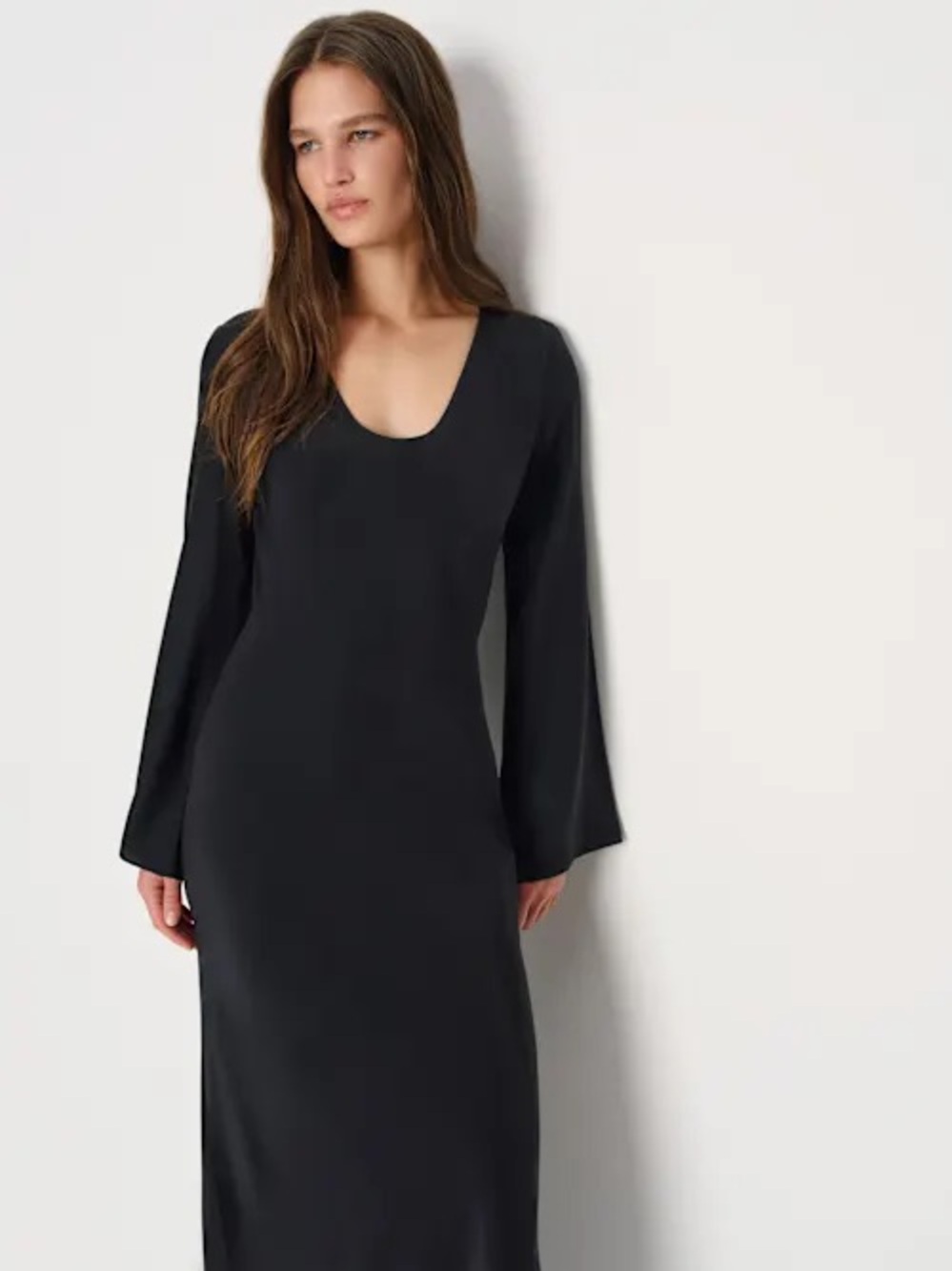 Reformation Vivia Silk Black Maxi Dress